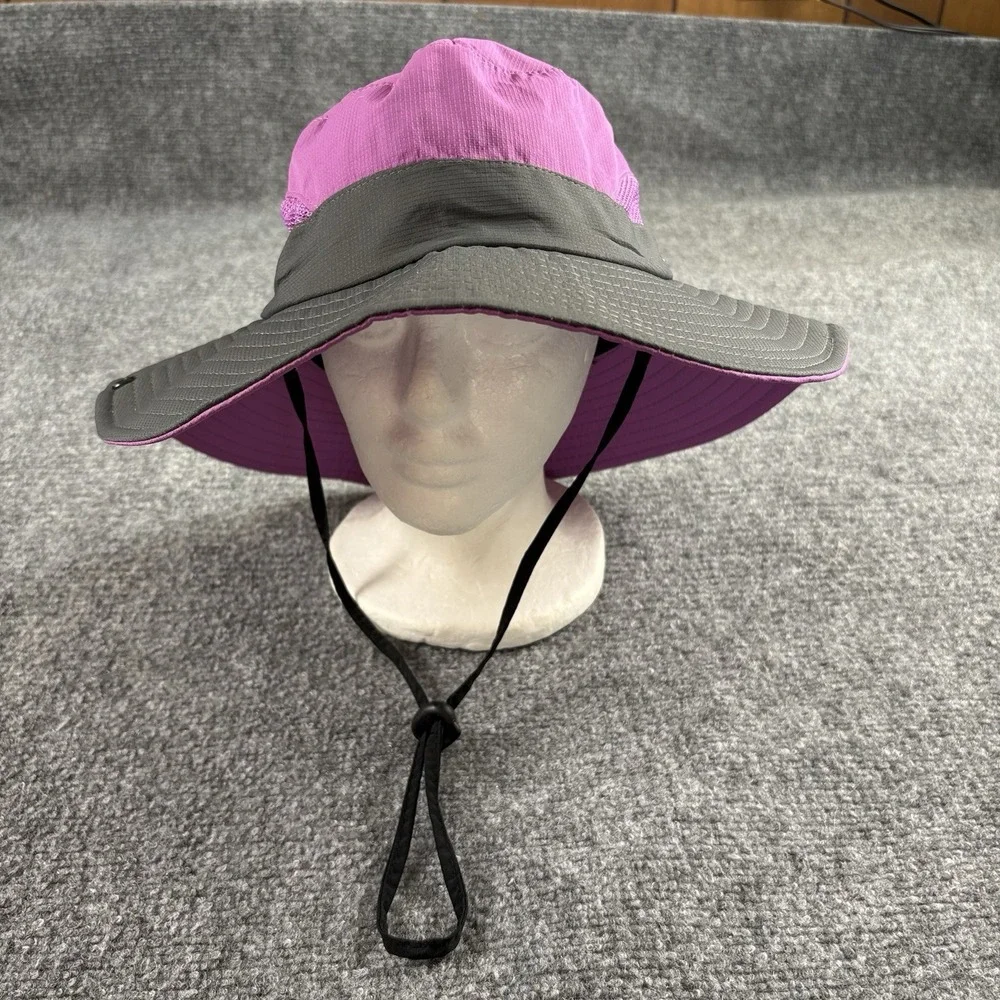SunShade Hat Women's Purple Gray Wide Brim Sun Outdoor Hiking Boho Gorpcore